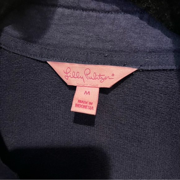 Lilly Pulitzer Navy Popover Sweatshirt - Medium - Picture 3 of 3